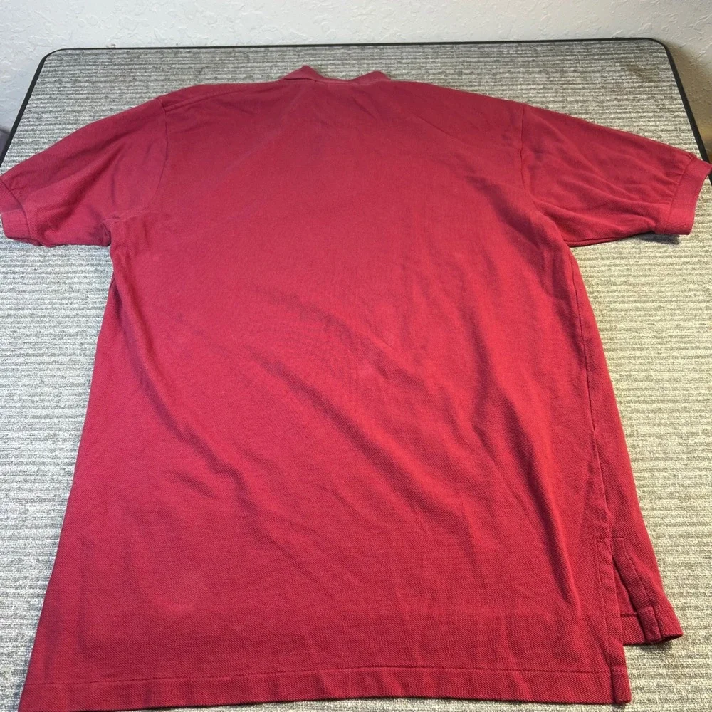 Polo Ralph Lauren Shirt  Mens Medium Red Pique Short Sleeve Pony Logo Cotton